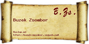 Buzek Zsombor névjegykártya